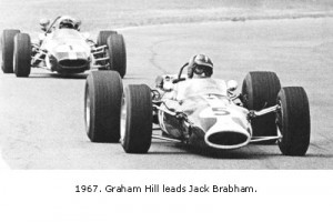 1967 Graham Hill leads Jack Brabham