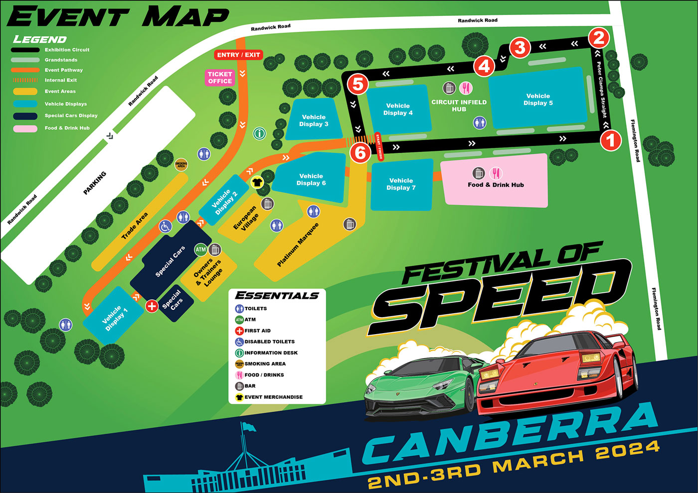 Canberra Festival of Speed Map