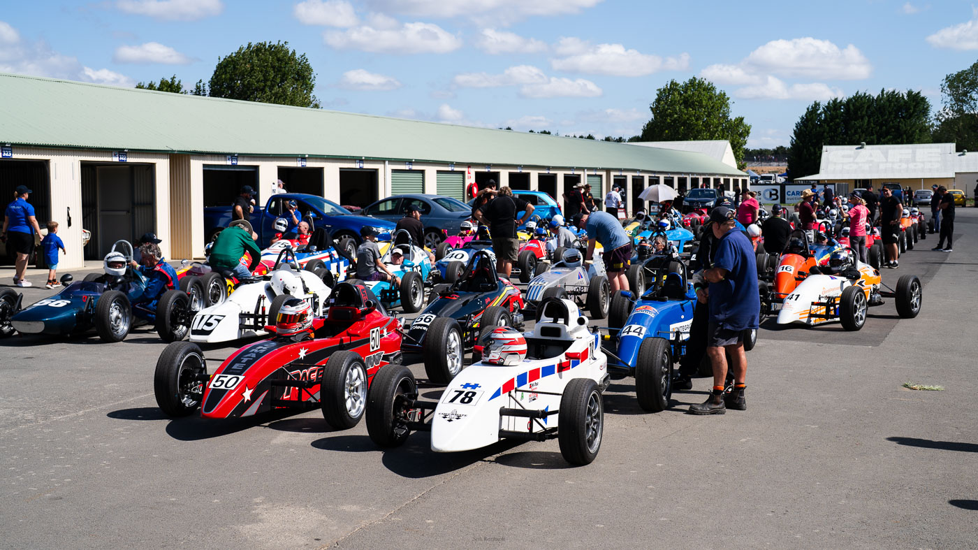 Formula Vees gather for a parade on Saturday afternoon